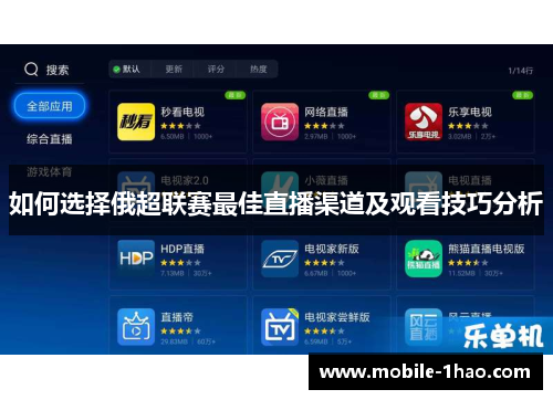 如何选择俄超联赛最佳直播渠道及观看技巧分析 如何选择俄超联赛最佳直播渠道及观看技巧分析