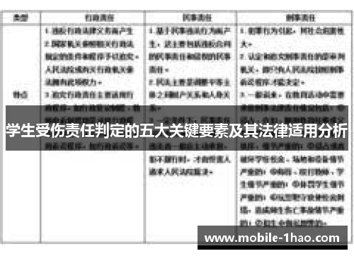 学生受伤责任判定的五大关键要素及其法律适用分析