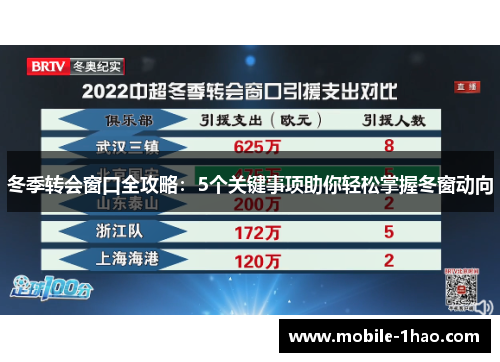 冬季转会窗口全攻略:5个关键事项助你轻松掌握冬窗动向 冬季转会窗口全攻略:5个关键事项助你轻松掌握冬窗动向