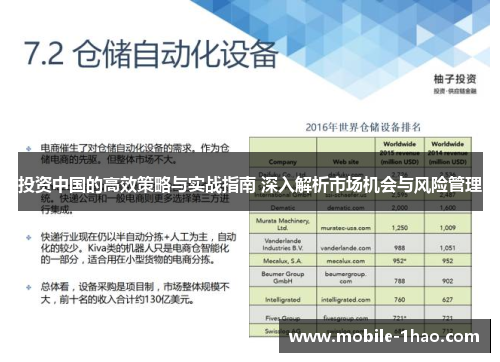 投资中国的高效策略与实战指南 深入解析市场机会与风险管理 投资中国的高效策略与实战指南 深入解析市场机会与风险管理